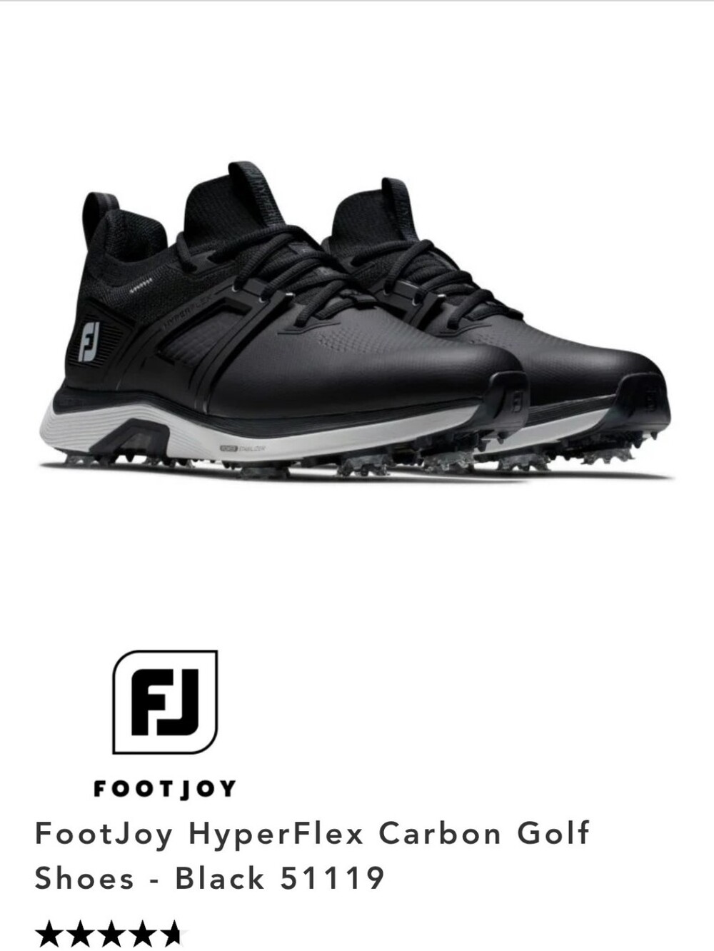 FootJoy HyperFlex Carbon Men's Golf Shoes - Black/White